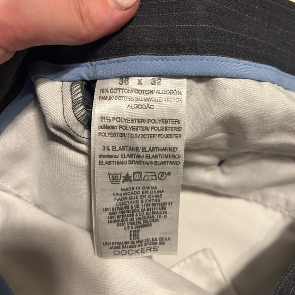 Men’s 36x32 Dockers Gray Striped Dress Pants Work Pants - Picture 5 of 5